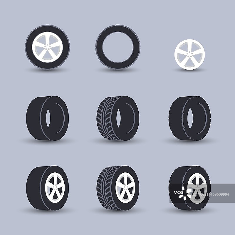汽车车库车轮更换冬季轮胎服务图标图片素材