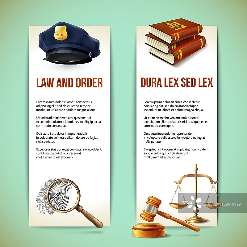 法律与秩序警察刑事和起诉垂直 banner 矢量图图片素材