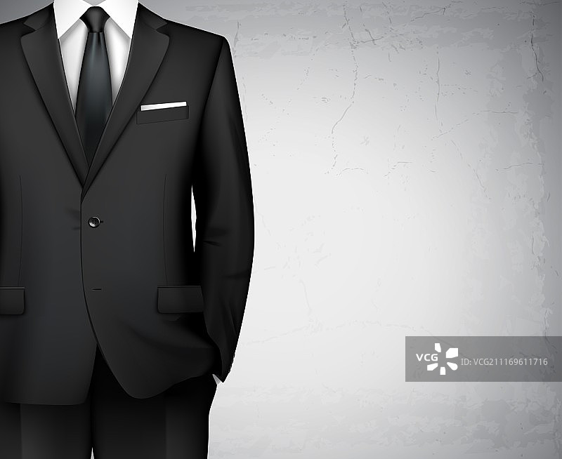 穿着经典办公室西装的商务男士矢量图图片素材