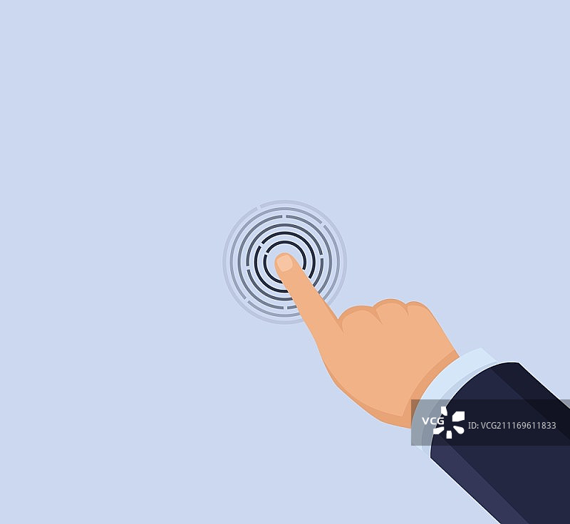 商务人士触摸屏幕按钮矢量图图片素材