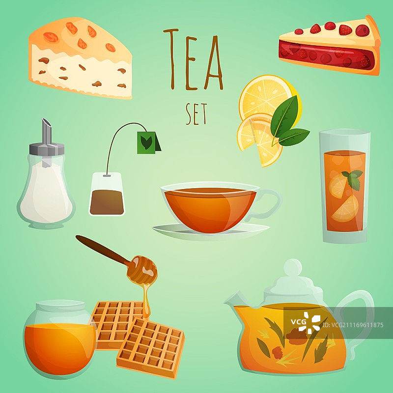 茶装饰彩色图标矢量素材图片素材