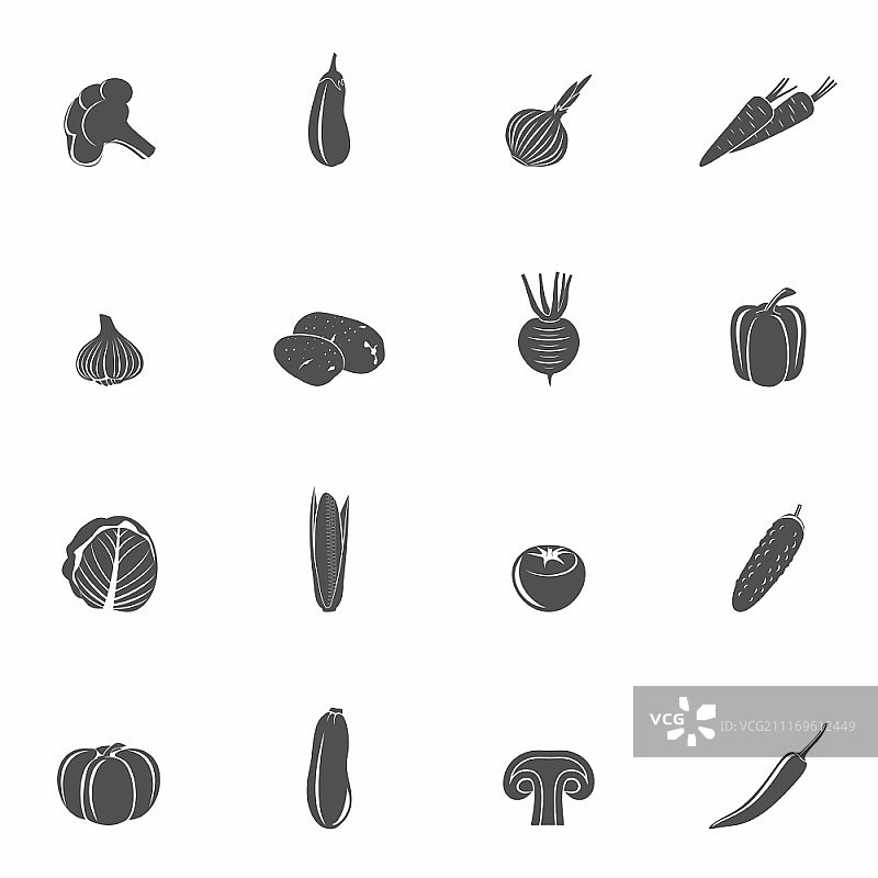 茄子土豆甜椒蔬菜合集矢量图图片素材