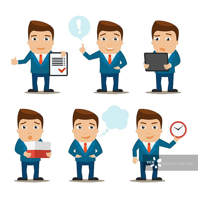商务男士角色展示和沟通矢量素材图片素材