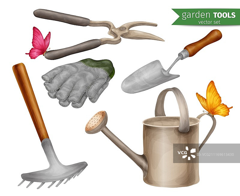 园艺工具农业设备装饰图标矢量图图片素材