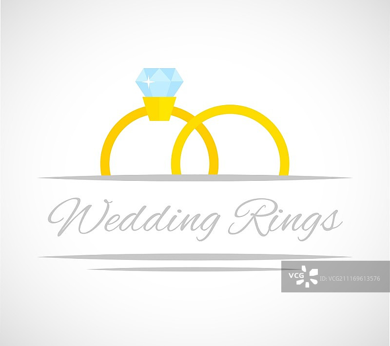 钻石订婚庆典和结婚戒指请柬矢量插图图片素材