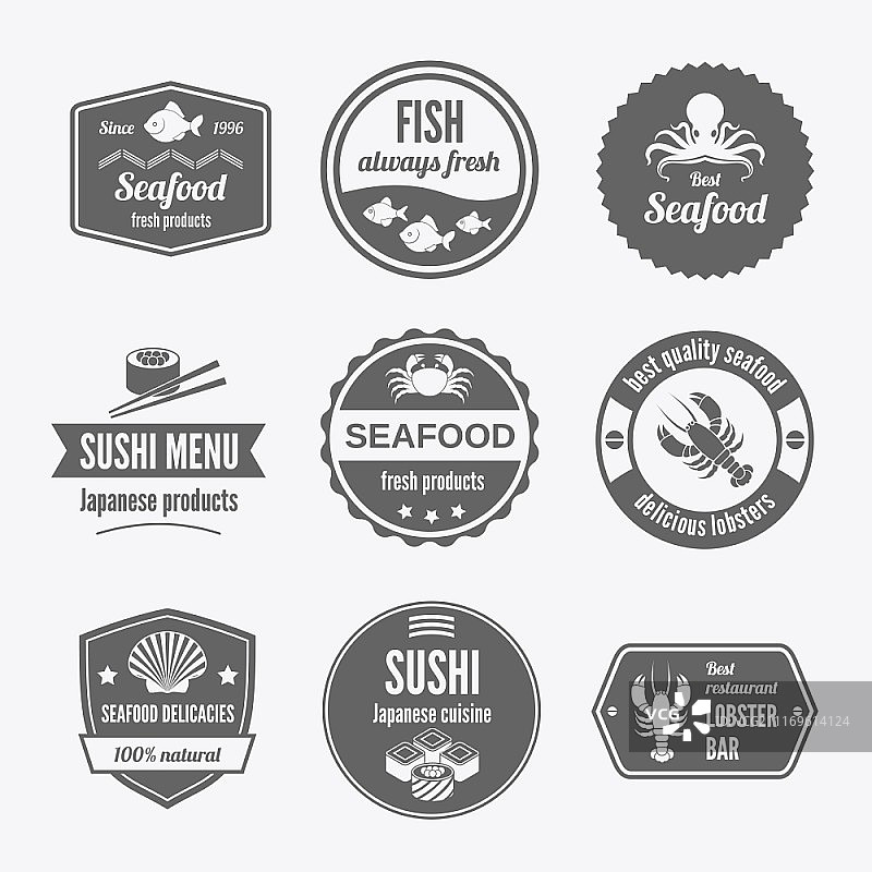 海鲜寿司菜单日式产品图标图片素材