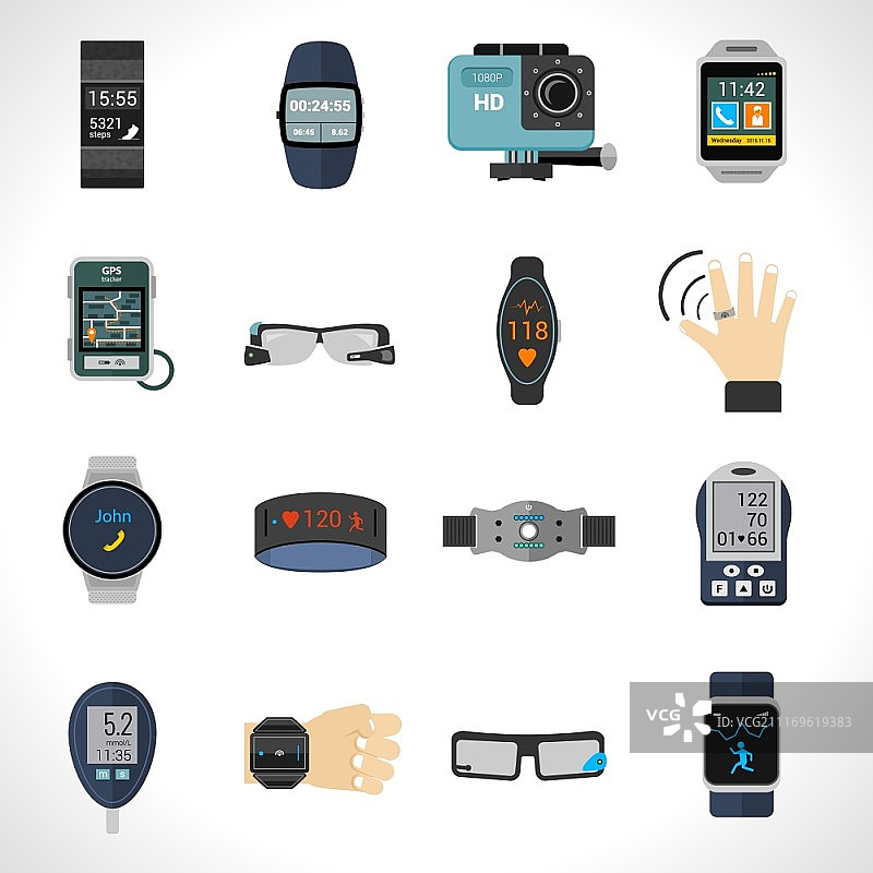 智能穿戴电子设备矢量图图标图片素材