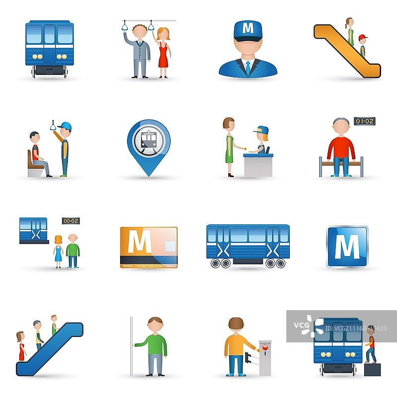 地铁公共交通图标矢量图图片素材
