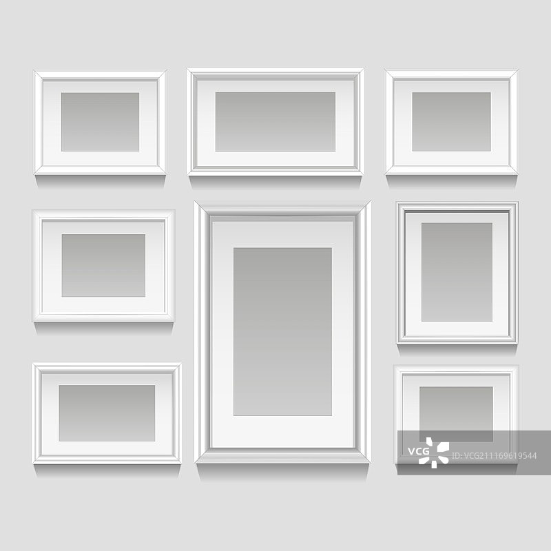 白色逼真艺术画框矢量素材图片素材