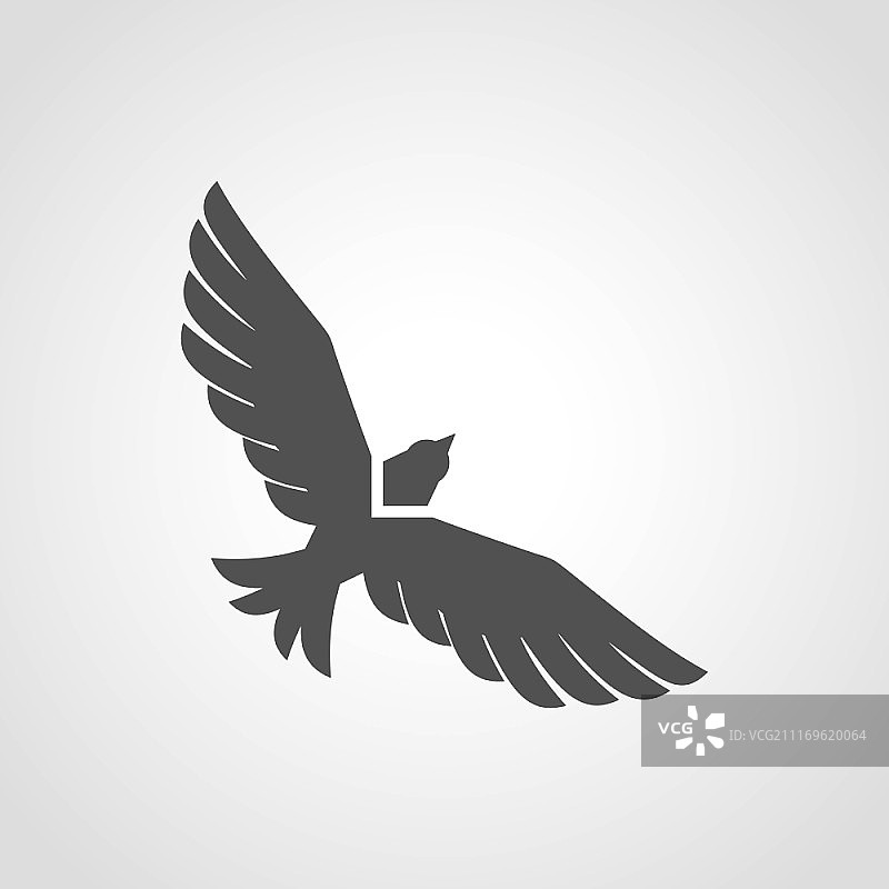 飞鹰黑色剪影扁平图标图片素材