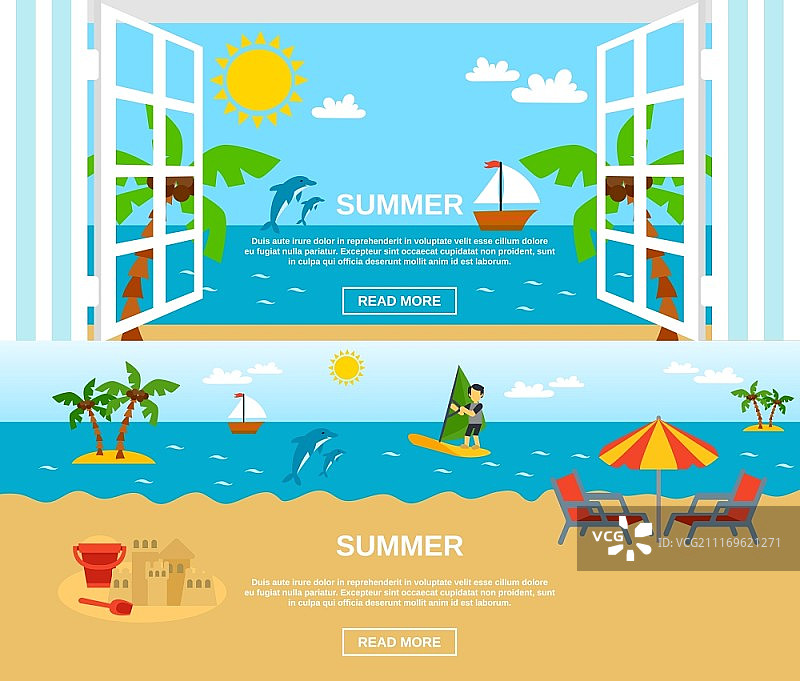 夏季海滩banner合集图片素材