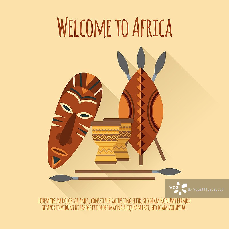 欢迎来到非洲：特色文化符号海报图片素材