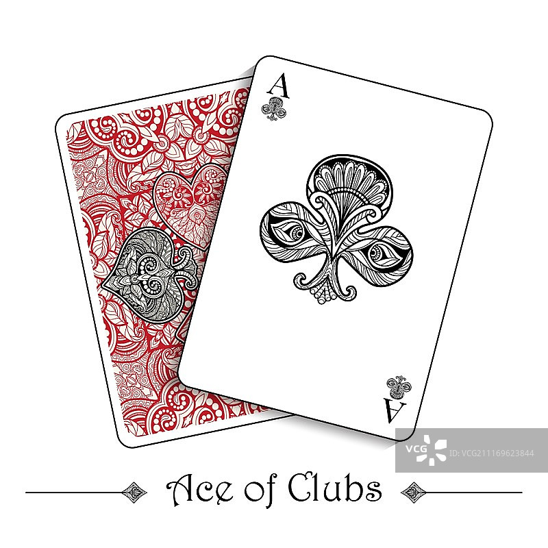 梅花A扑克牌概念矢量素材图片素材