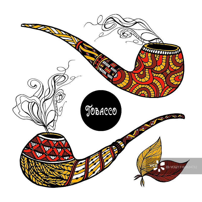 复古烟斗涂鸦矢量图图片素材