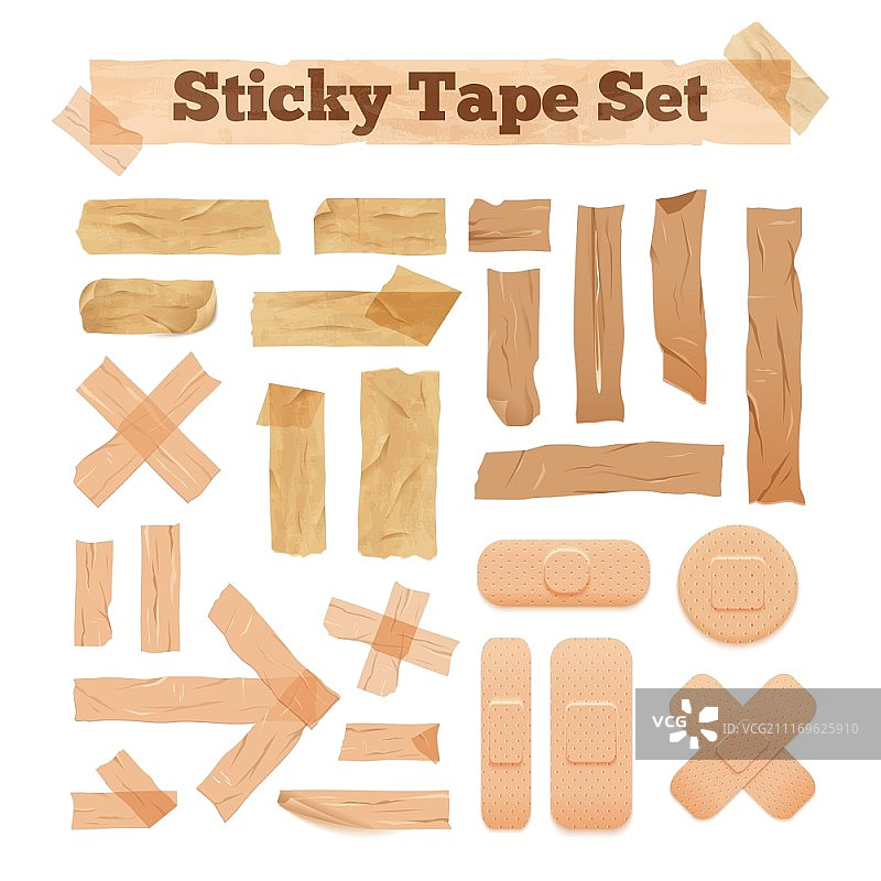 米色胶带套装矢量素材图片素材