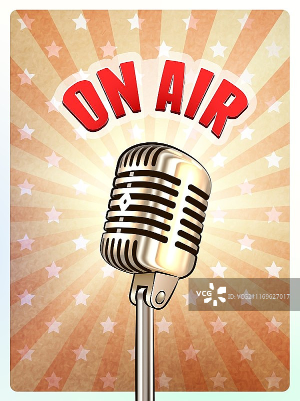 复古麦克风广播背景海报图片素材
