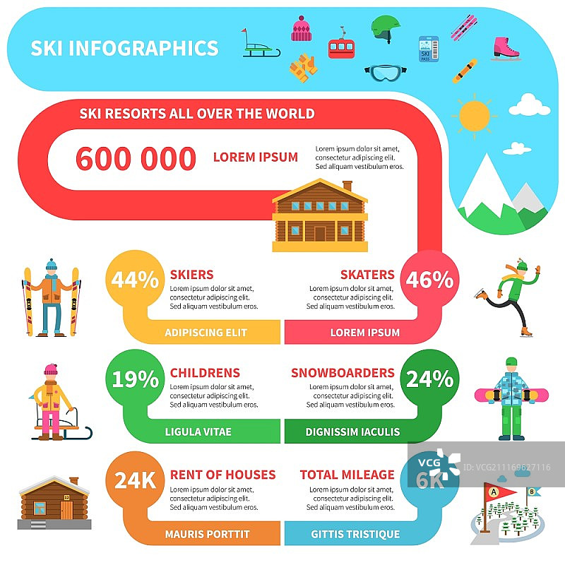 冬季运动信息图图片素材