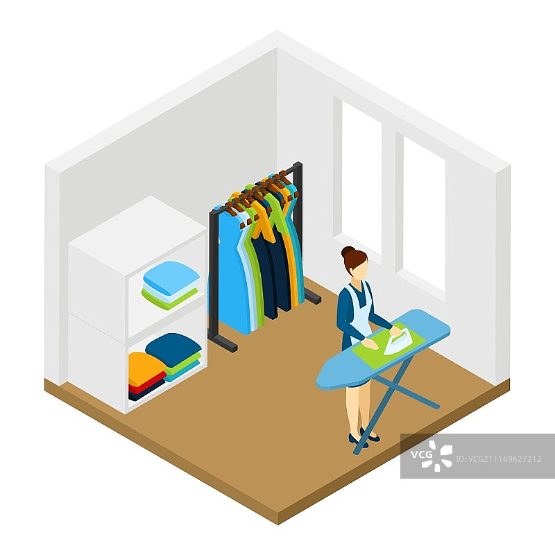 熨烫家务2.5D象形图banner图片素材