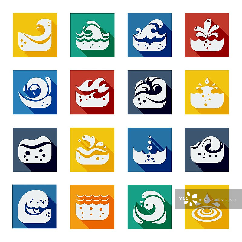 彩色漩涡波浪图标集矢量素材图片素材