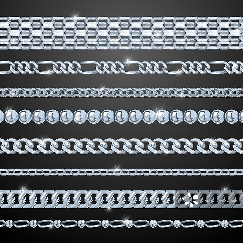 银色链条合集图片素材