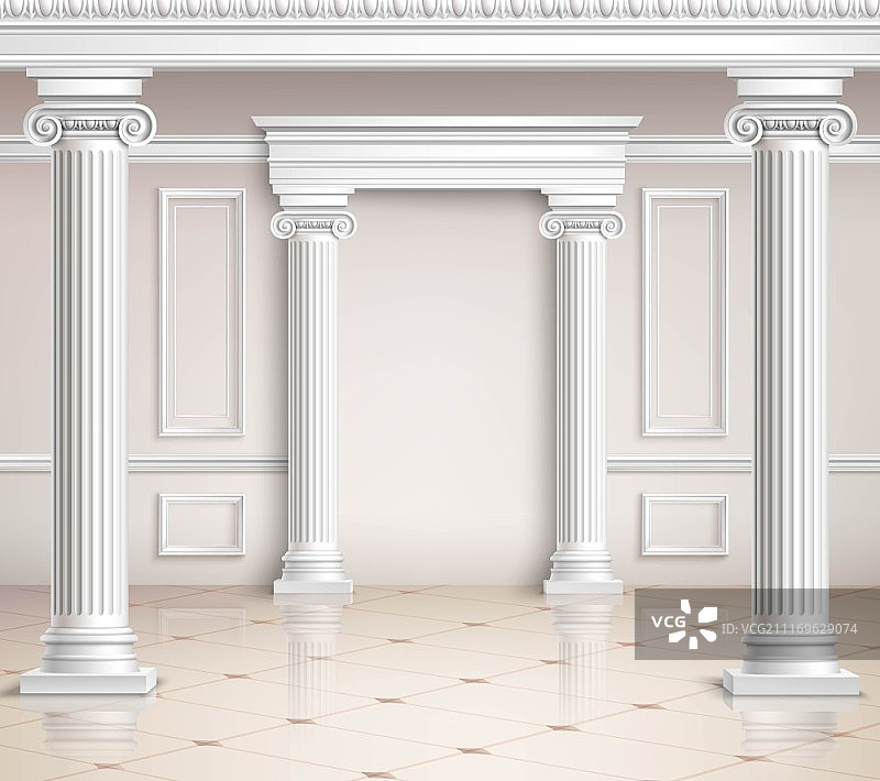 经典大厅设计，室内矢量素材图片素材