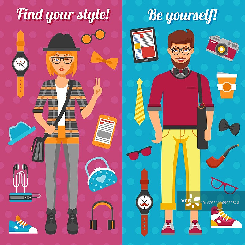 时尚男女竖版banner图片素材