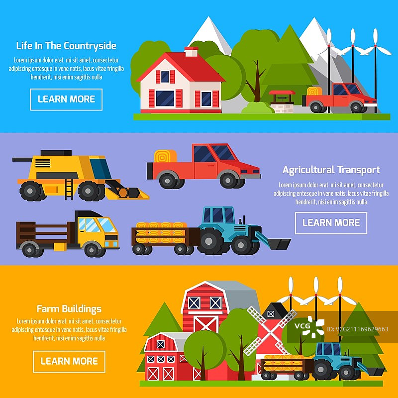 乡村农场生活横版banner图片素材