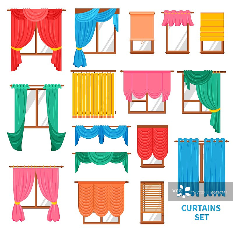 窗帘和百叶窗素材：办公室和创意家居内饰图片素材