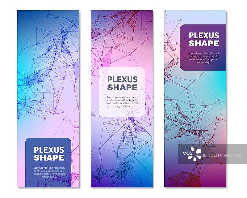 几何Plexus形状竖版banner图片素材
