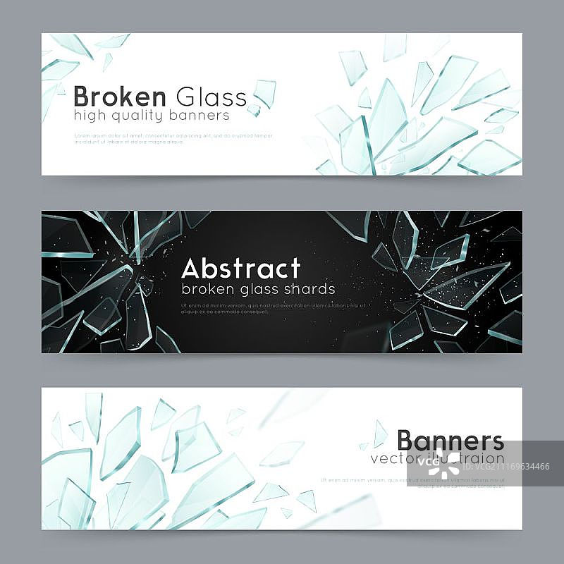 破碎玻璃装饰banner图片素材
