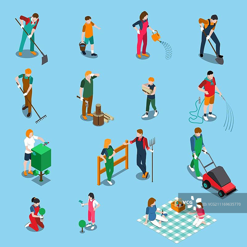 园艺等距视角图标图片素材