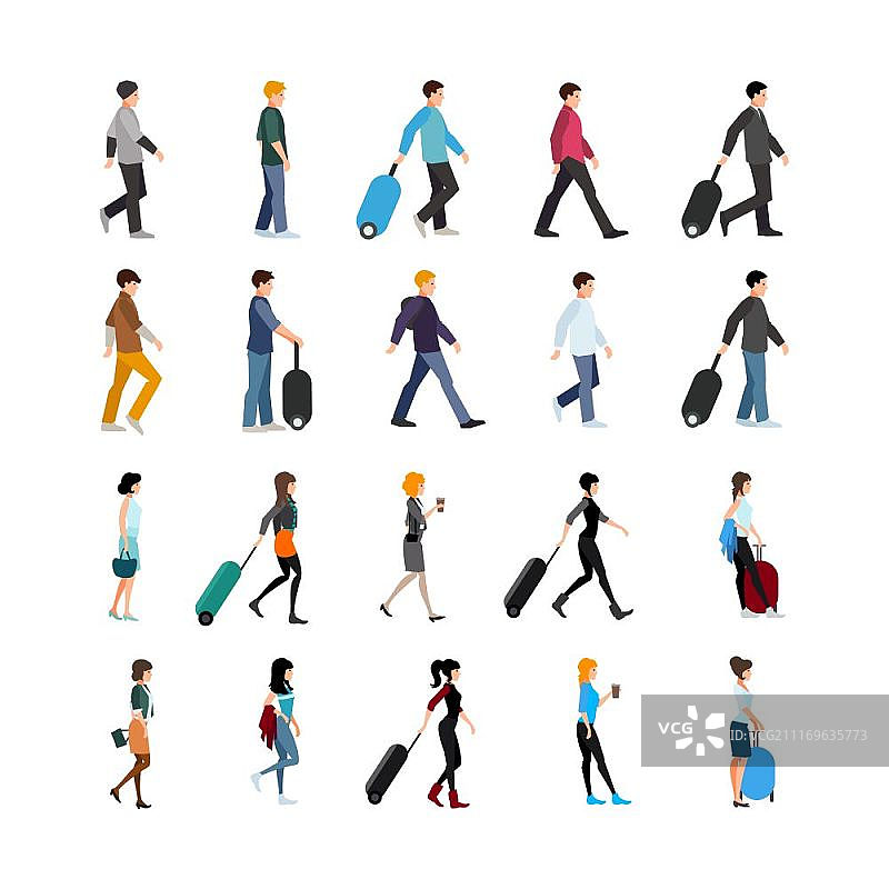 携带行李的人们图片素材