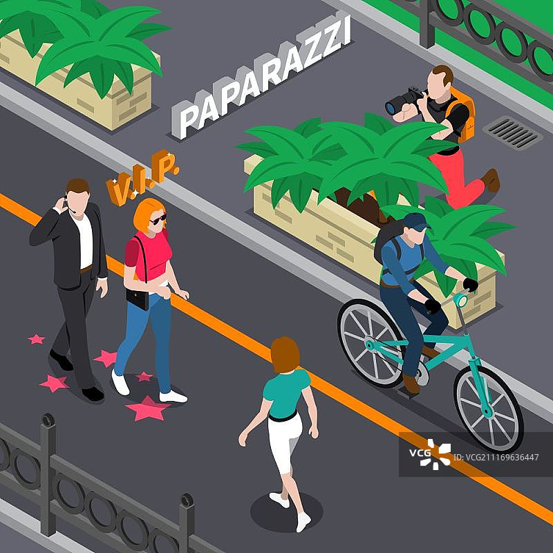 狗仔队2.5D插画图片素材