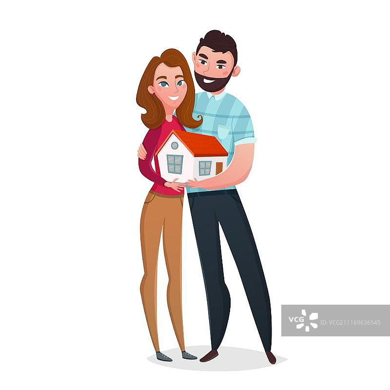 新婚夫妇的乔迁之喜图片素材