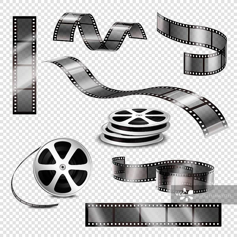 逼真照片胶片和胶卷3D素材图片素材