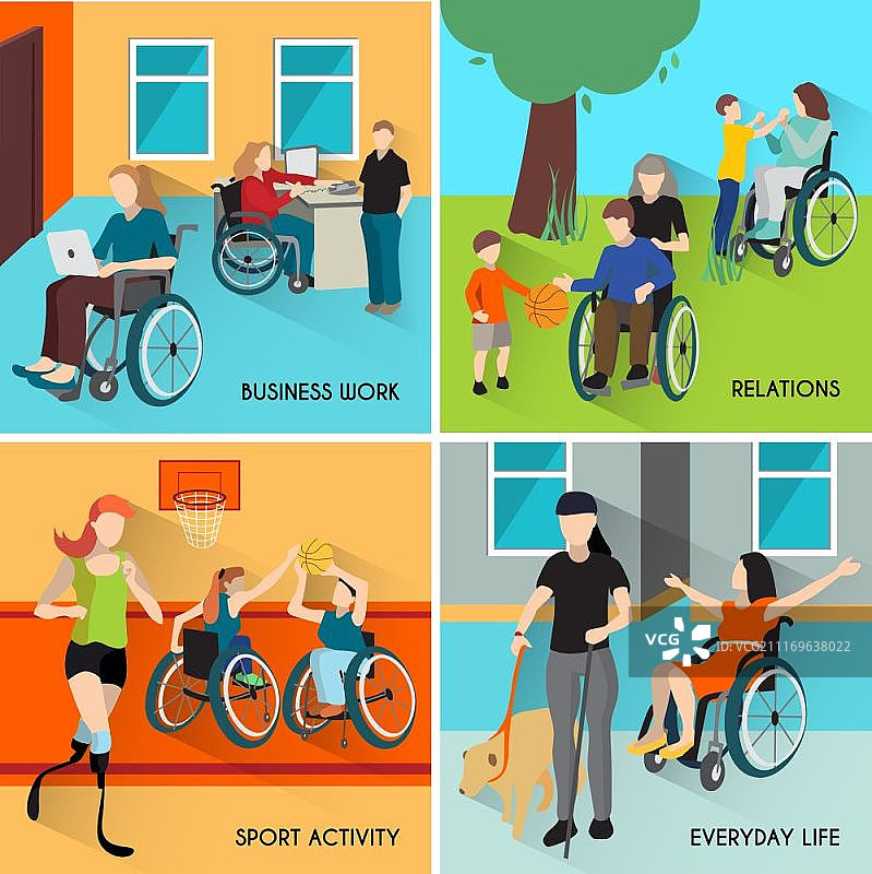 残疾人图标集图片素材