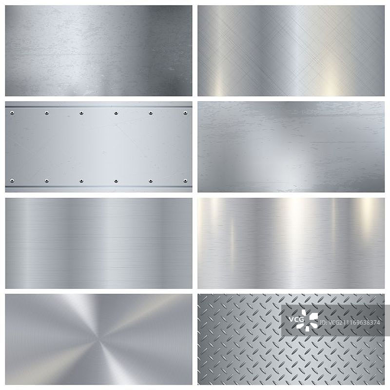 金属纹理3D样品合集：拉丝抛光金属表面质感图片素材