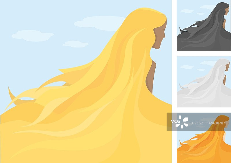 夏天的长发图片素材