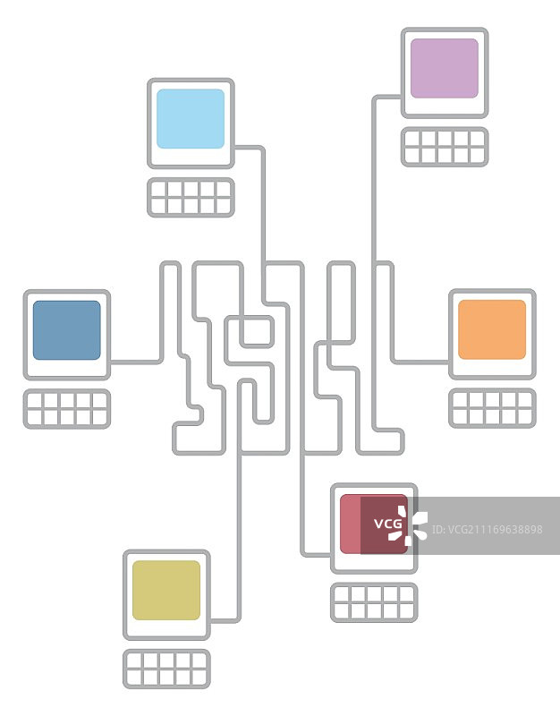 复杂的计算机网络连接示意图图片素材