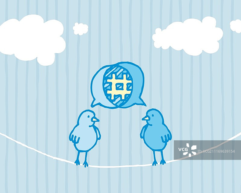 鸟类分享和鸣叫/社交媒体对话图片素材