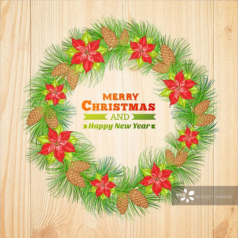 圣诞花环矢量图图片素材