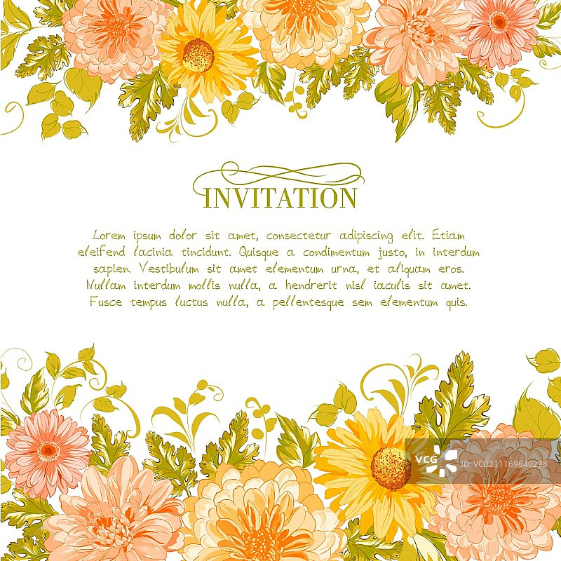 鲜花邀请卡矢量素材图片素材