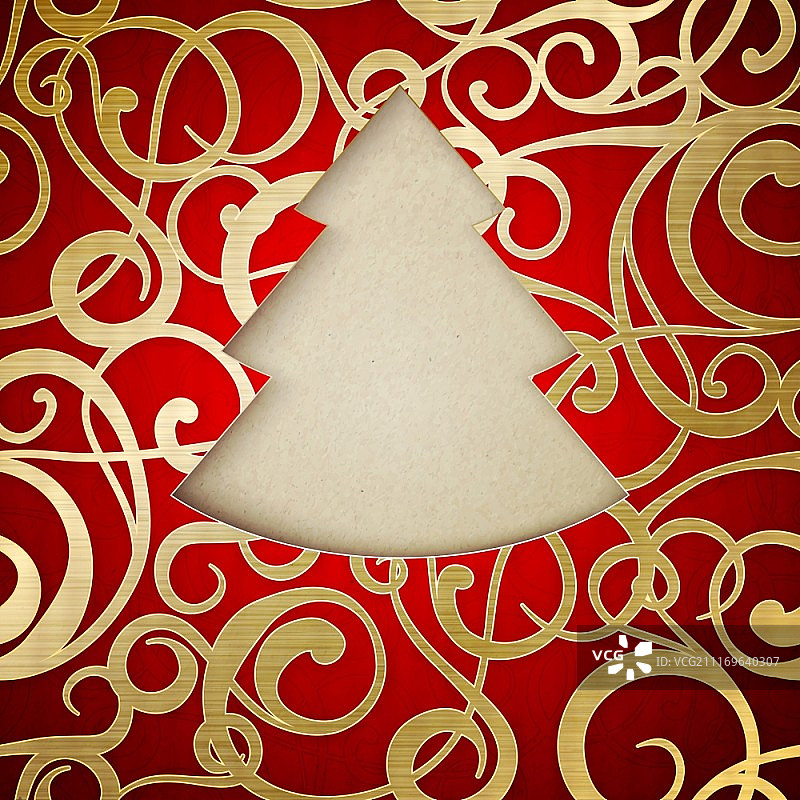 梦幻圣诞节冷杉树矢量插画图片素材