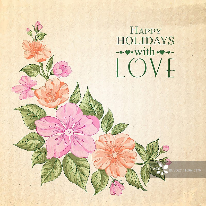 樱花假日邀请卡矢量图图片素材