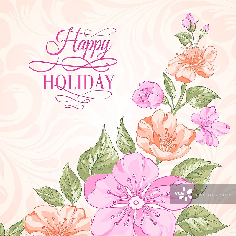 樱花假日邀请卡矢量图图片素材