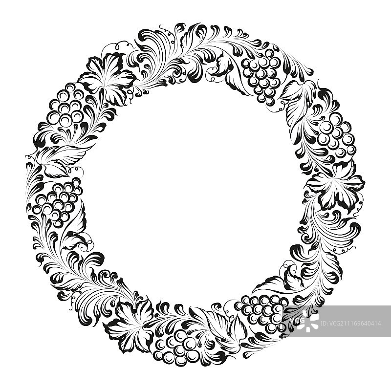 带有放射状框架的葡萄酒单菜单设计矢量素材图片素材