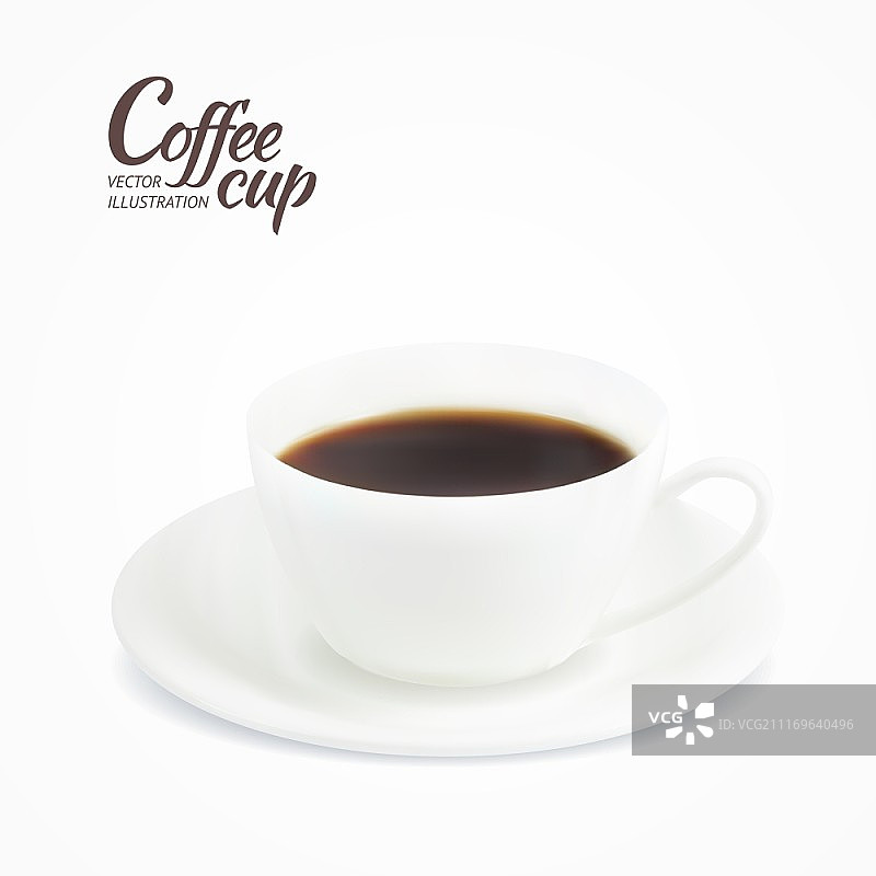 白色背景上的咖啡杯矢量图图片素材