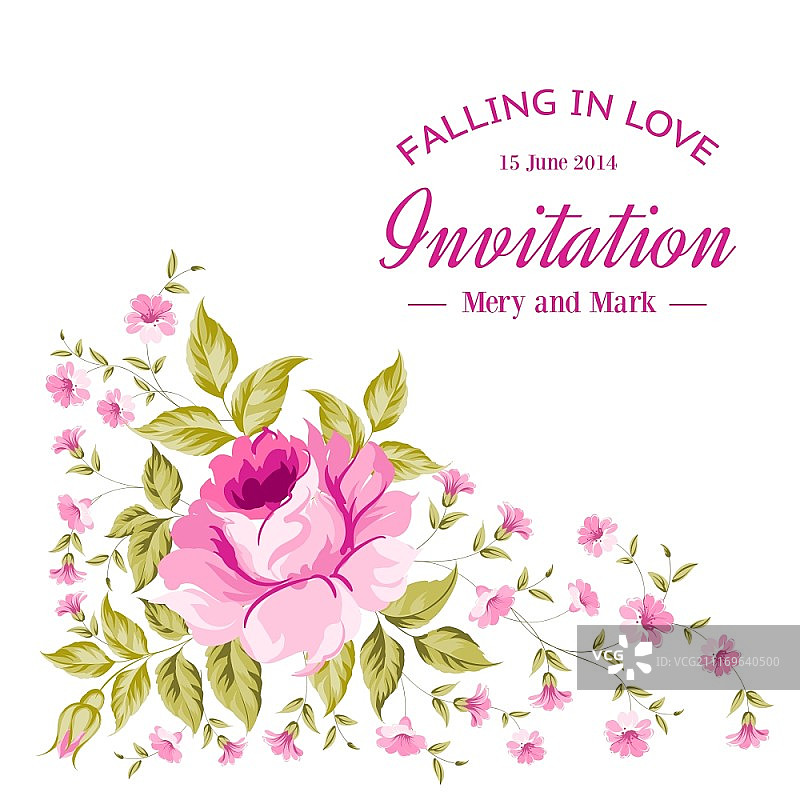 彩色玫瑰卡片和文本空间矢量素材图片素材