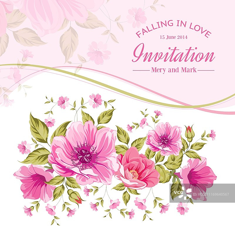 带有复古标签的华丽彩色牡丹背景矢量图图片素材