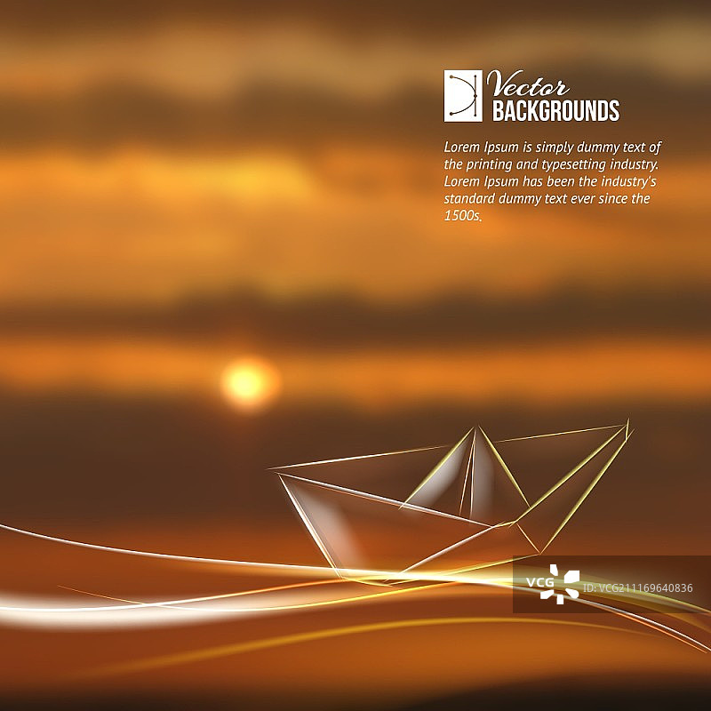 纸船折纸矢量插画图片素材